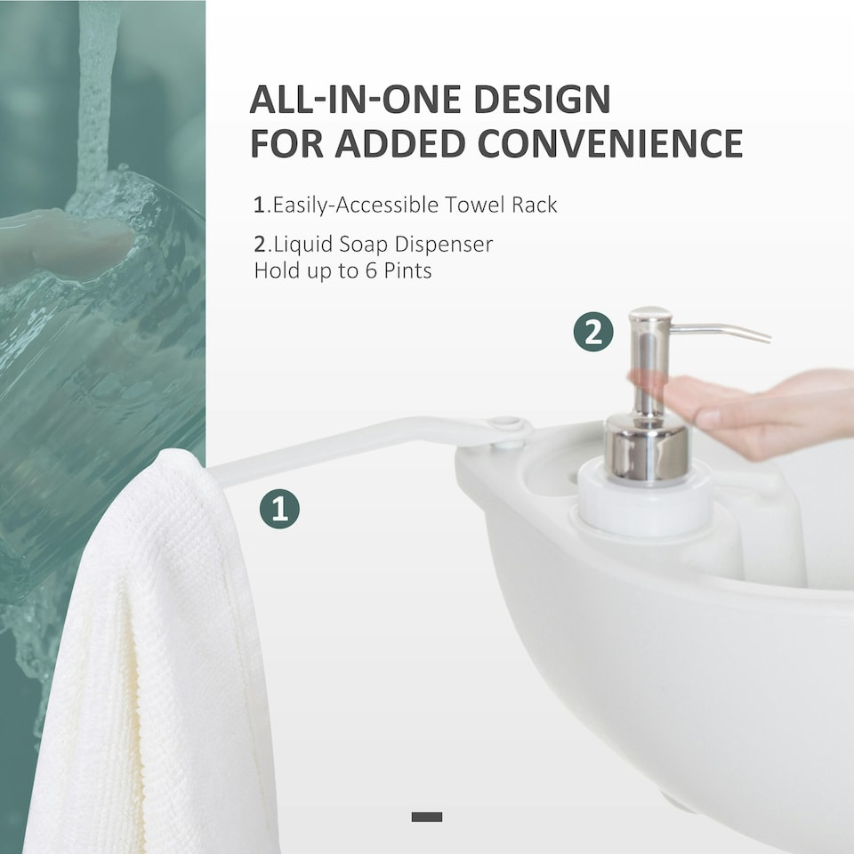 image 1 of Outsunny 24L Portable Portable Hand wash Sink Washing Basin Water Tank