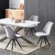 image 8 of Set of 6 Sofia Ergonomic Modern Dining Chairs Upholstered in Velvet, Metal Legs with Gold End Tips Grey | Light Grey