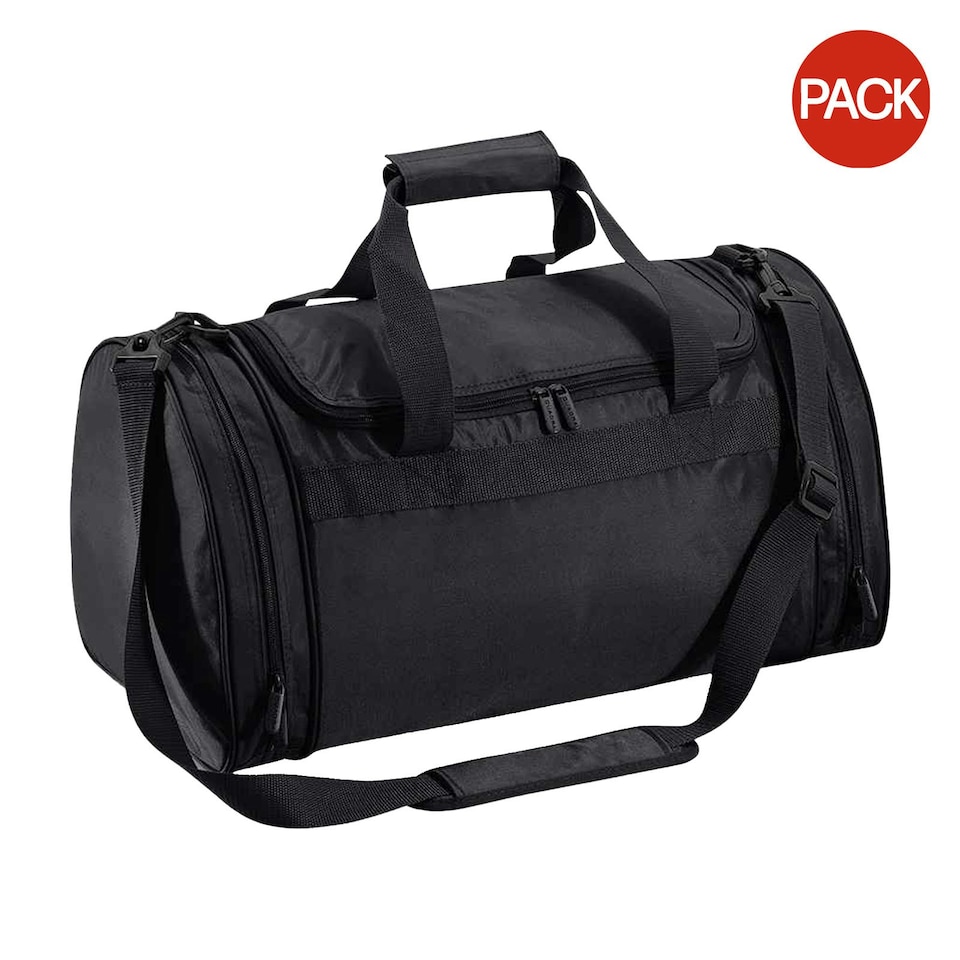 image 1 of Quadra Sports Holdall Duffle Bag - 32 Litres (Pack of 2) - Black - One Size