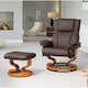 image 2 of Calhoun Swivel Recliner with Massage and Heat Brown