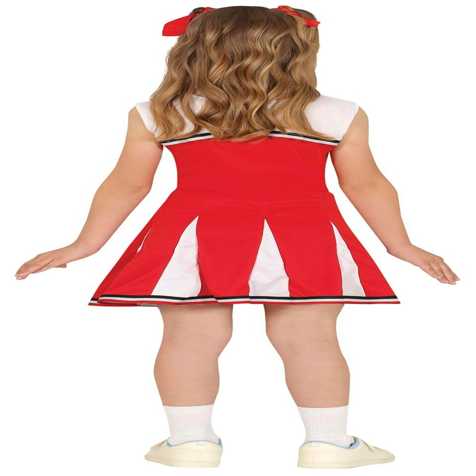 image 1 of Fancy Dress Adult Cheerleader Costume Red - S