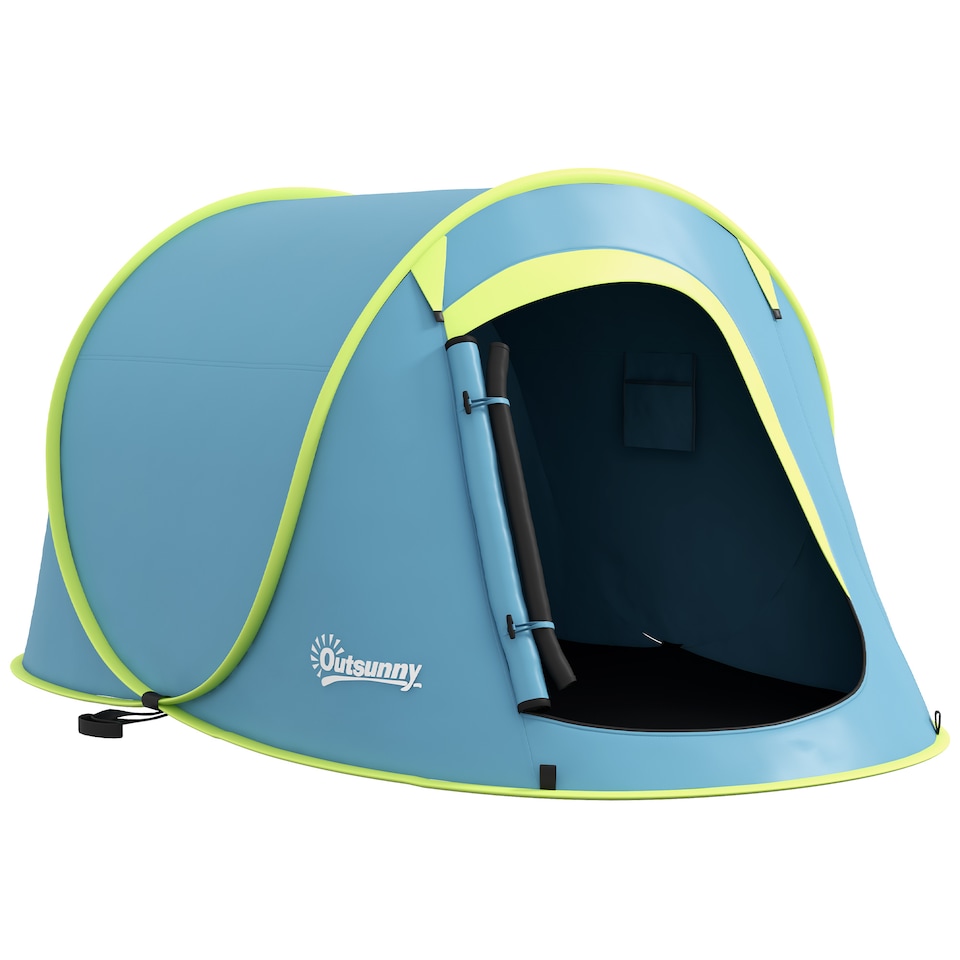 image 1 of Outsunny Pop up Camping Tent for 2 Man, 2000mm Waterproof with Bag