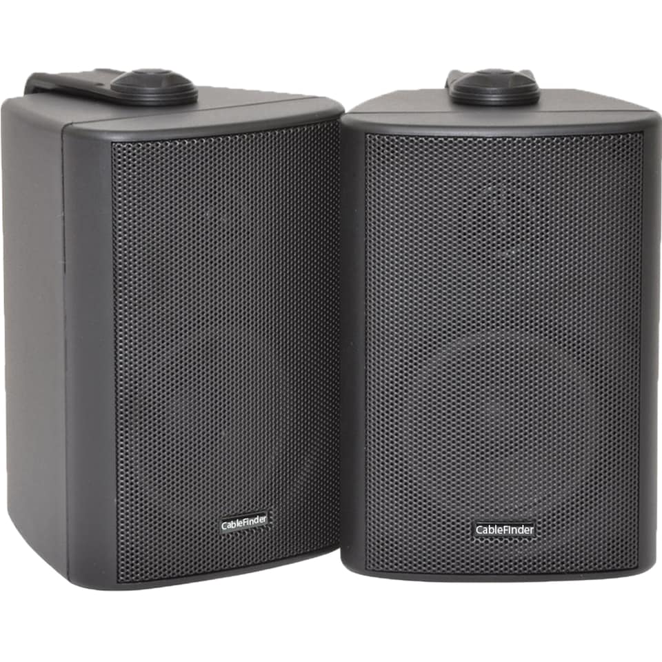 image 1 of Home Bluetooth Speaker System - 4x Black Wall Speakers & Amplifier Set - Background Music Wireless