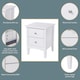 image 3 of Como 2 Drawer Bedside Cabinet - Shaker-Style Design for Modern Compact Living | White | White | One Size | 1