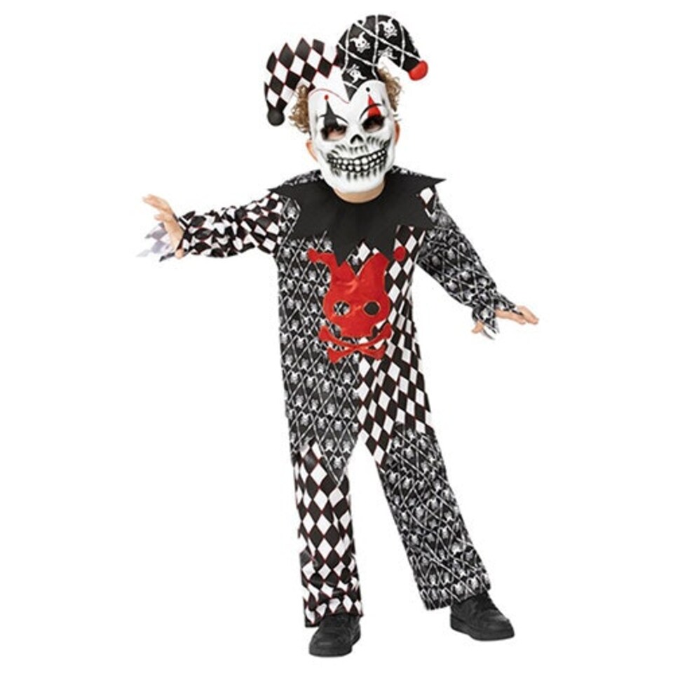image 1 of Evil Jester Fancy Dress Costume Kids Unisex Small - Age 4-6