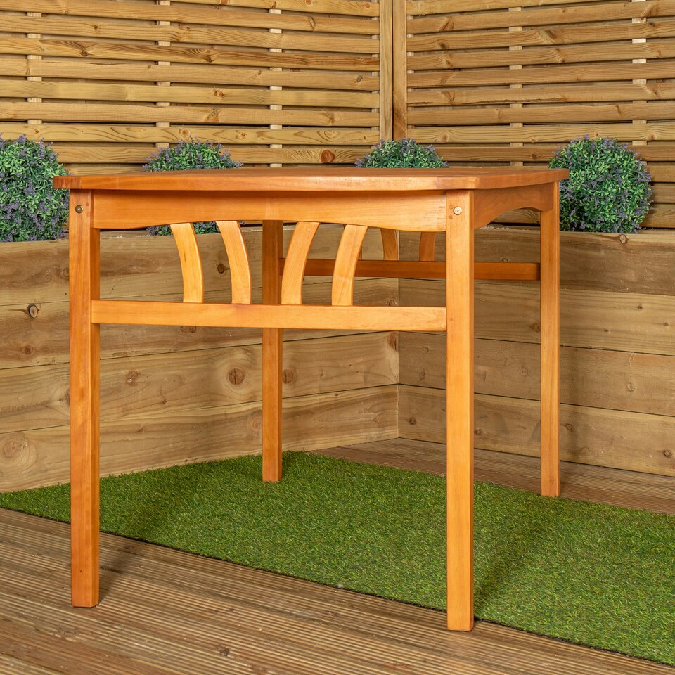 image 1 of Kapalua 4 Seater Rectangular Outdoor Wooden Slatted Top Dining Table Brown