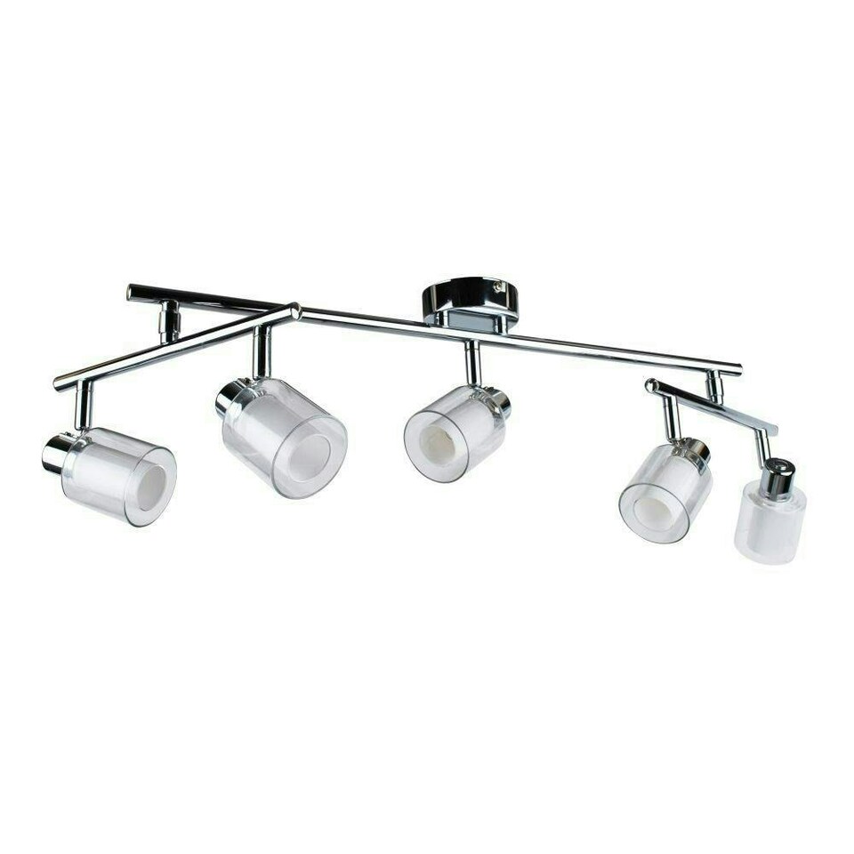 image 1 of Jacey 5 Light Chrome Ceiling Spotlight Bar