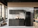 image 7 of Kitchen Cabinets 5 Units Black Grey Complete Kitchenette Small Set 180cm DIY Fitted Kitchen Package with Worktop Lina