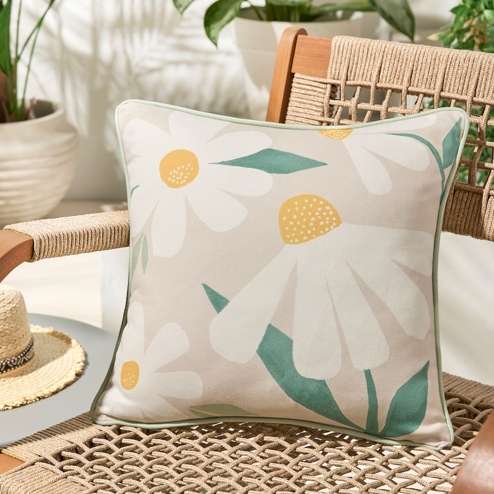 image 1 of Fusion Daisy Cushion Cover Natural