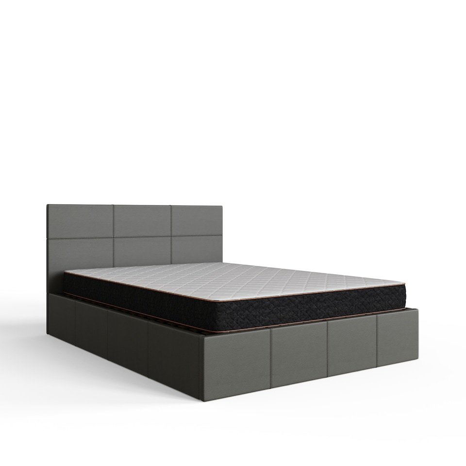 image 1 of End Lift Ottoman Storage Bed King Grey | Grey | Grey