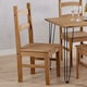image 3 of Pair of Corona Solid Pine Dining Chairs with Antique or Grey Wax Finish – Wooden Kitchen Seating | Brown | Brown | 1