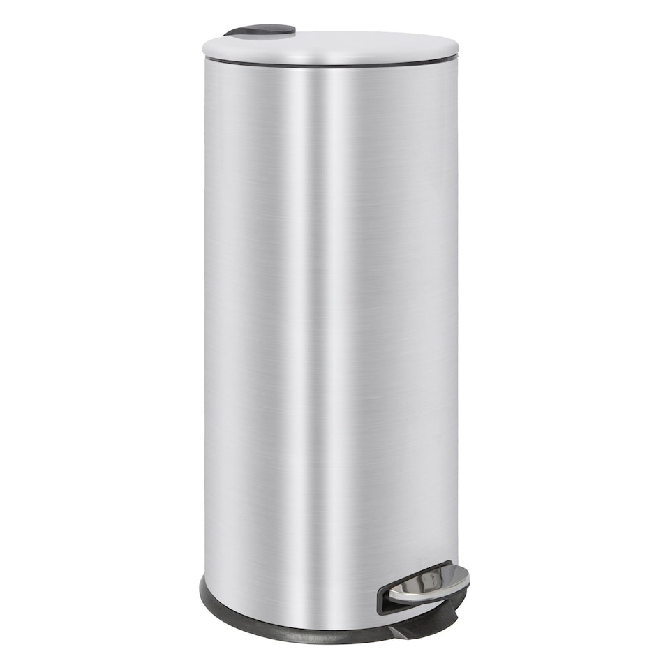 image 1 of Harbour Housewares Round Stainless Steel Kitchen Pedal Bin - 30L - Brushed