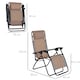 image 5 of Outsunny Zero Gravity Chair, Reclining Lounger w/ Pillow Beige