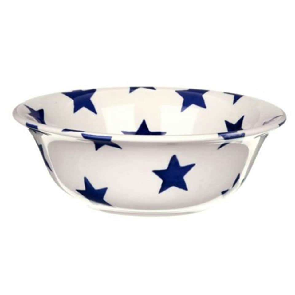 image 1 of Breakfast Bowl: 16cm Cereal Bowl Emma Bridgewater Blue Star, Ceramic White