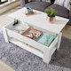 image 9 of Wooden Coffee Table With Lift Up Top Storage Area and Magazine Shelf | White