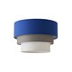 image 1 of ValueLights Aztec 3 Tier Blue Fabric Ceiling Light Shade and Bulb