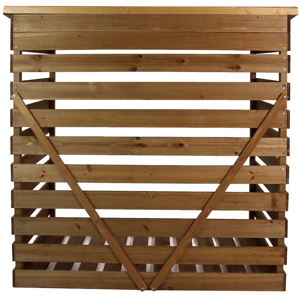 image 1 of Wooden Log Store Wood Firewood Outdoor Garden Storage Logs Shed