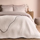 image 1 of OHS Scallop Edge Quilted Throw Lightweight Blanket Bedspread | Cream | Cream/Black | One Size