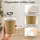 image 2 of ECONX 12oz Kraft Disposable Coffee Cups Ripple Wall Insulated Paper Cups 100pc