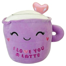 Latte Soft Toy Cute Plushie Huggable Cuddly Stuffed Toy 20cm Purple