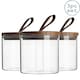 image 1 of Argon Tableware Scandi Storage Jar with Leather Loop Lid - 550ml - Pack of 3
