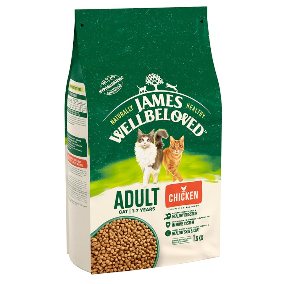 image 1 of James Wellbeloved Cat Food Adult with Chicken 1.5kg