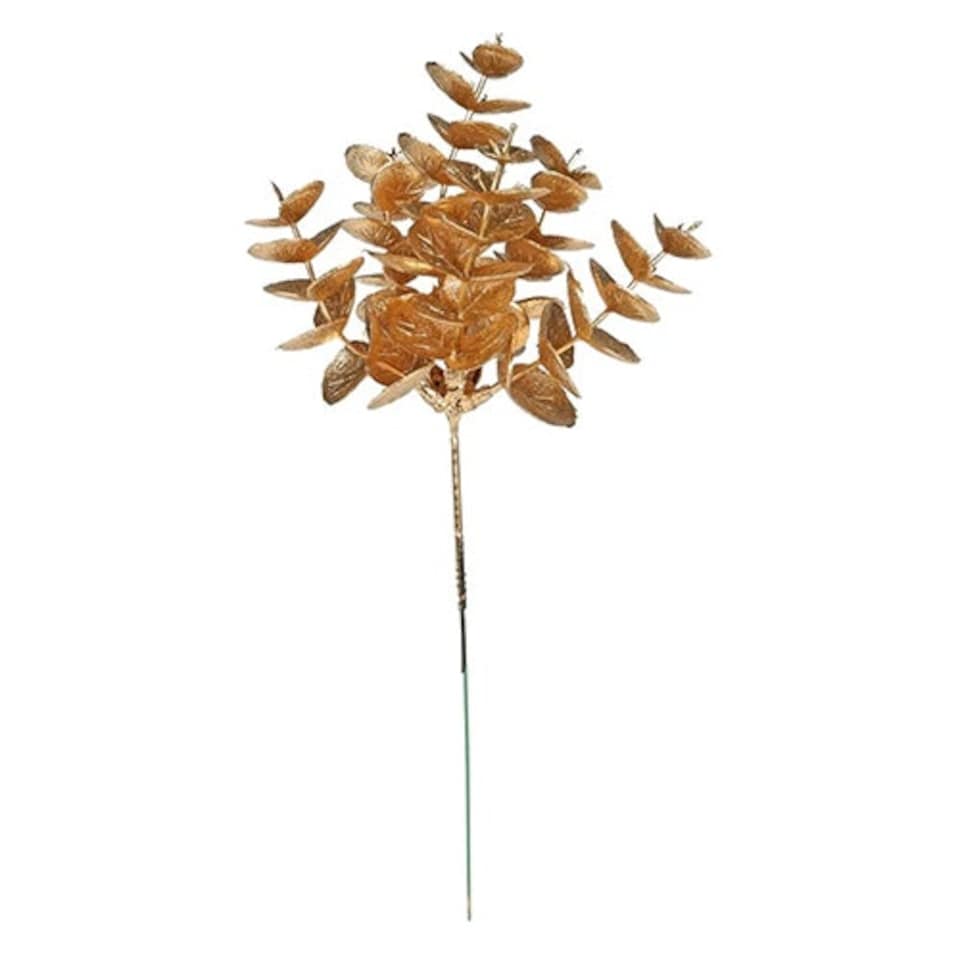 Metallic Gold Eucalyptus Pick Artificial Flower Decoration 21cm