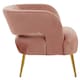 image 3 of Interiors by Premier Pink Velvet Chair with Gold Finish Metal Legs, Backrest Dining Chair, Easy to Clean Armchair