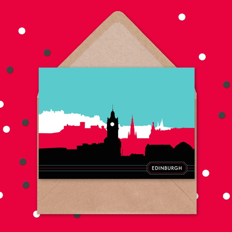 image 1 of Edinburgh Bright Cityscape Art Card