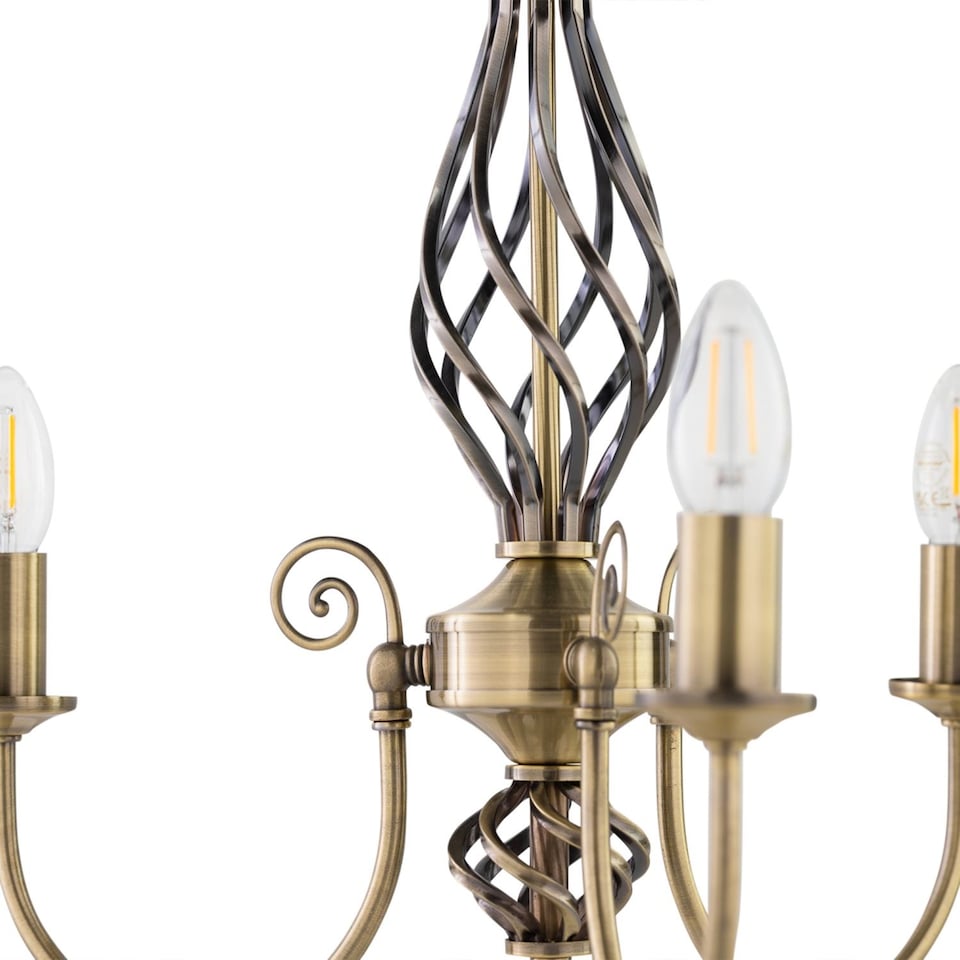 image 1 of Barley Twist - Antique Brass 3 Light Pendant | Bronze | 1