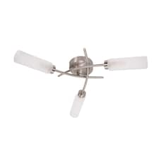 ValueLights Maya Brushed Chrome 3 Way Curved Cross Ceiling Light | Chrome