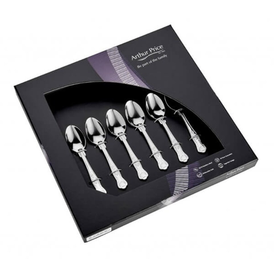Arthur Price Classic Kings Set of 6 Coffee Spoons