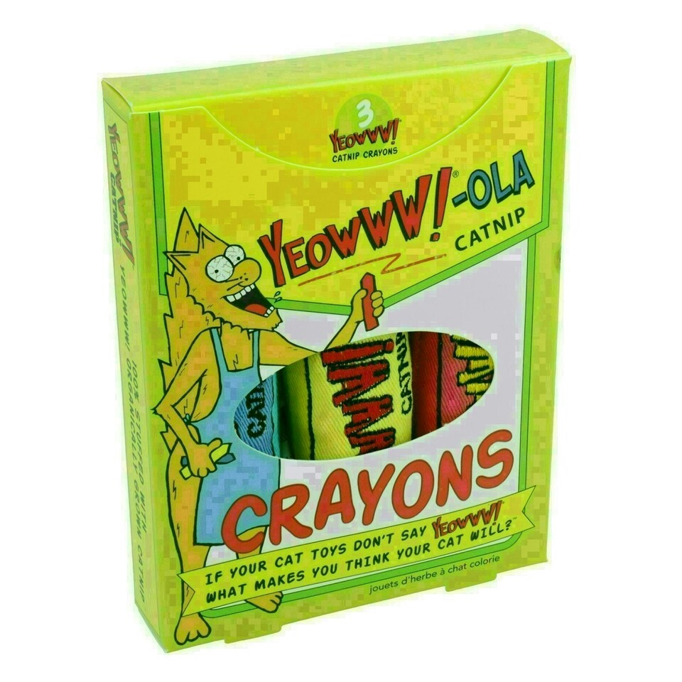 image 1 of 3PK Yeow Interactive My Cat Kitten Crayons With Catnip Cat Toy Play Toy Cat Gift