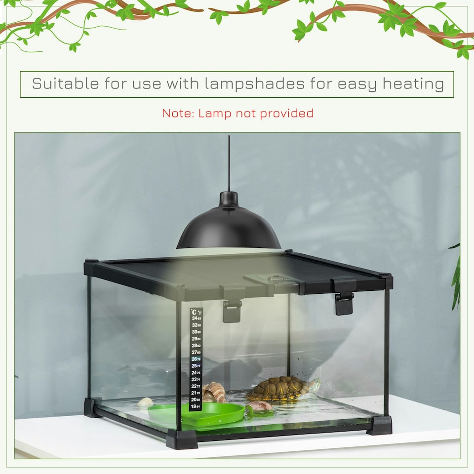 image 1 of PawHut Glass Reptile Terrarium Habitats for Lizards, Frogs, Snake 30 x 30 x 20cm