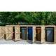 image 3 of Chatburn Sextet Wheelie Bin Store - Timber - L80.4 x W423.2 x H120 cm - Fits 6 x 180L or 6 x 240L Wheelie Bins Brown