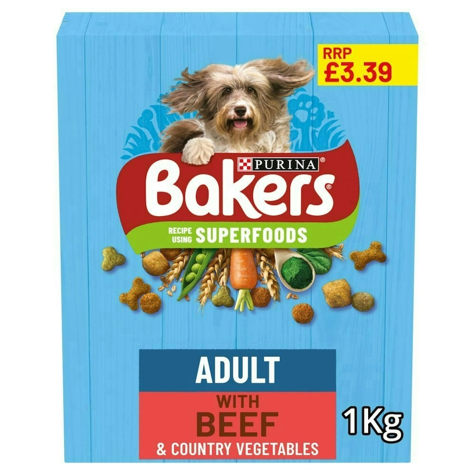 image 1 of Bakers Adult with Tasty Beef & Country Vegetables 1kg (Pack of 5)