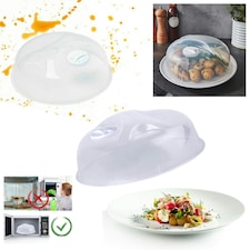 2 x BPA Free & Dishwasher Safe Microwave Plate Cover (25cm) Prevents Food from Splattering
