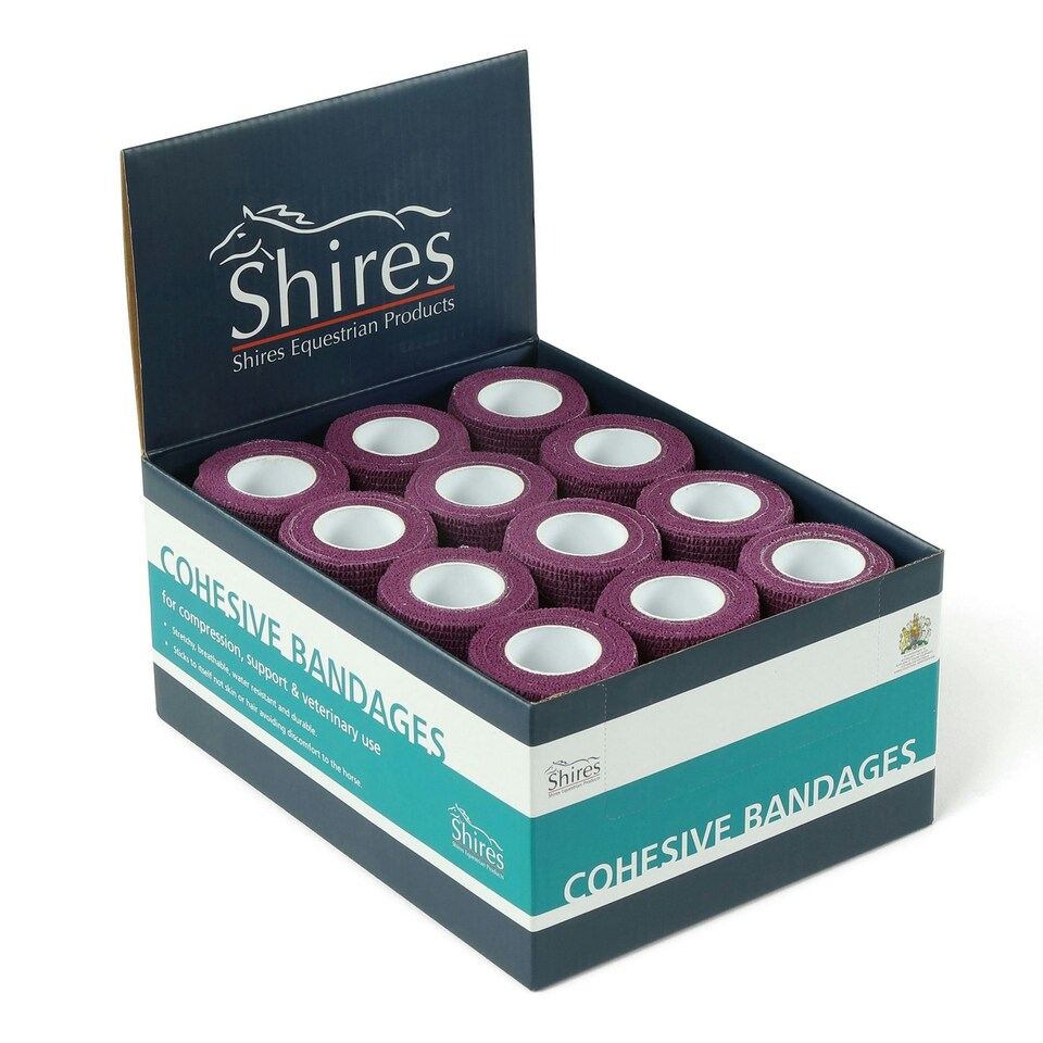 image 1 of Shires Horses Cohesive Bandages (Pack of 12) - Purple - 2m x 10cm