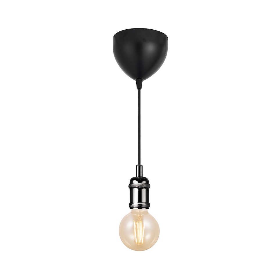 image 1 of Nordlux Avra Indoor Pendant Light Black Metal E27 Retro - Mains Powered, IP20