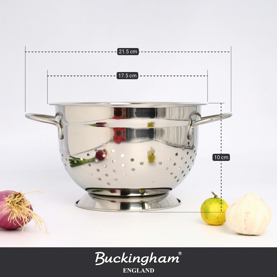 image 1 of Buckingham Premium Stainless Steel Deep Colander 2.7 Litre / 21.5 cm