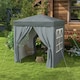 image 2 of Outsunny 2mx2m Pop Up Gazebo Party Tent Canopy Marquee with Storage Bag Grey