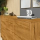 image 3 of Sideboard 160cm Oak Matt Body & Doors – 3 Door Cabinet with Black Metal Legs Bronze