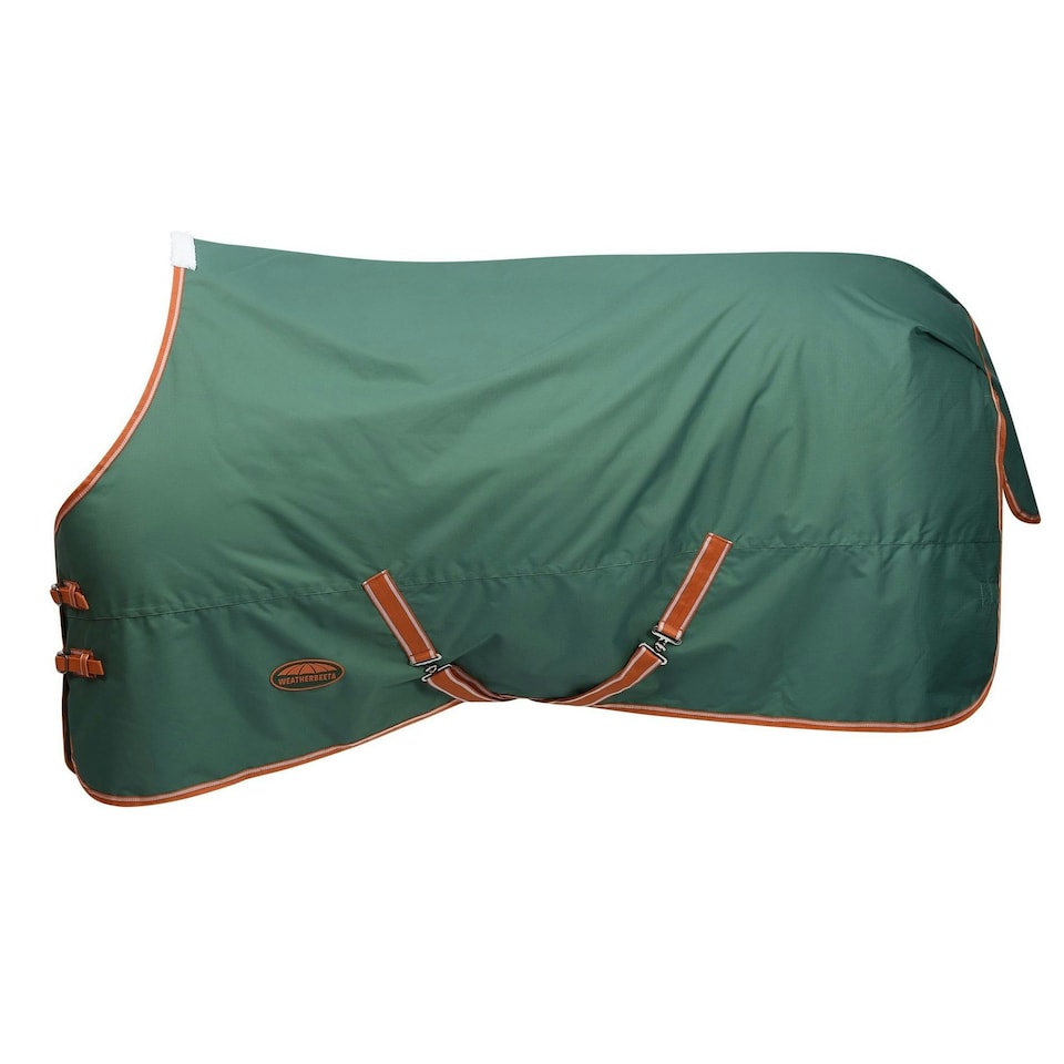 image 1 of Weatherbeeta Comfitec Tyro Plus Standard-Neck Lightweight Horse Rug - Green/Burn Orange/White - 4´ 3"