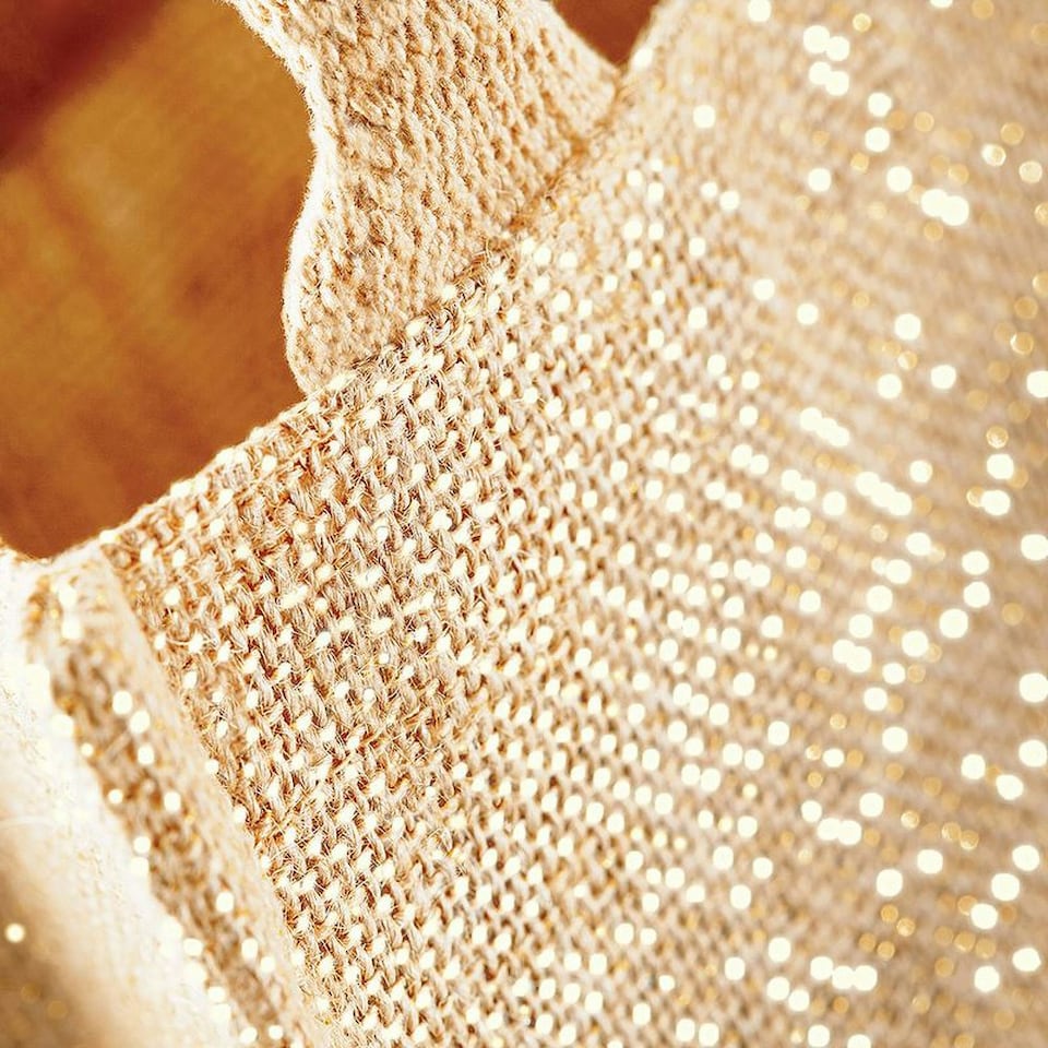 image 1 of Westford Mill Shimmer Jute Mini Gift Bag - Natural Gold - One Size (UTRW5300) Gold