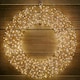 image 1 of Rose Gold Wreath With Warm White LEDs 600 Bulb 45cm