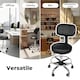 image 8 of Levede Swivel Drafting Chair Low Back Round Rolling Stool Height Adjustable