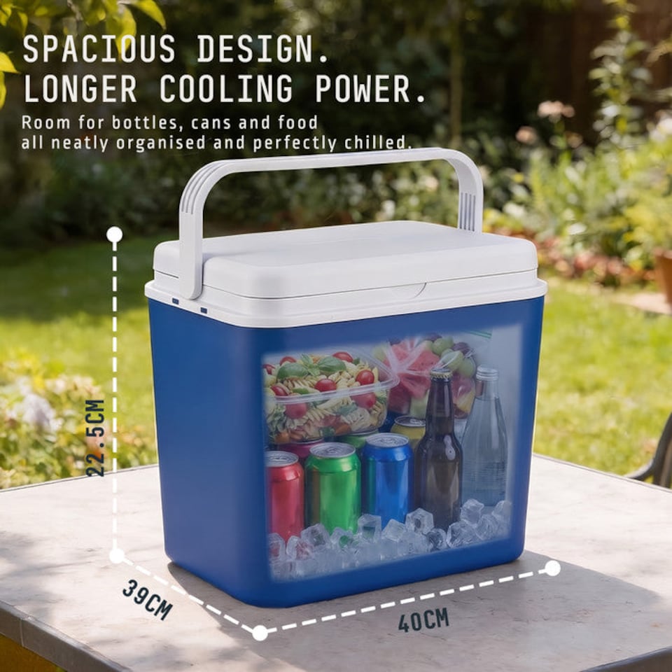 image 1 of Voyager Insulated Cool Box with Carry Handle and Secure Fitting Lid