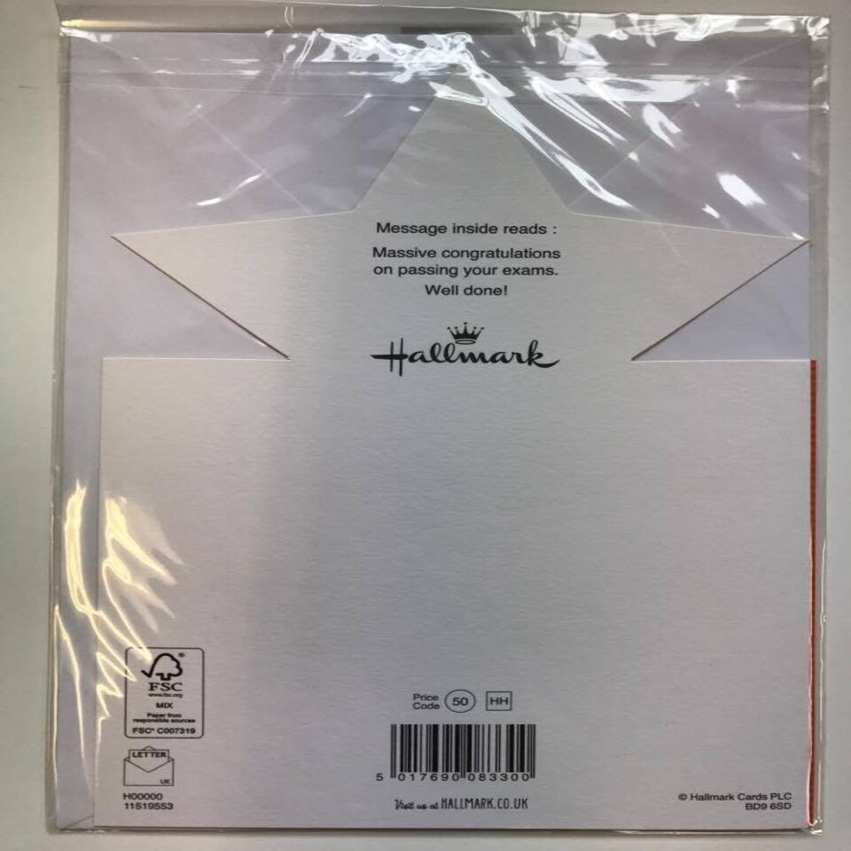 image 1 of HALLMARK EXAM CONGRATULATIONS YOU DID IT STAR DIE CUT GREETING CARD OPEN