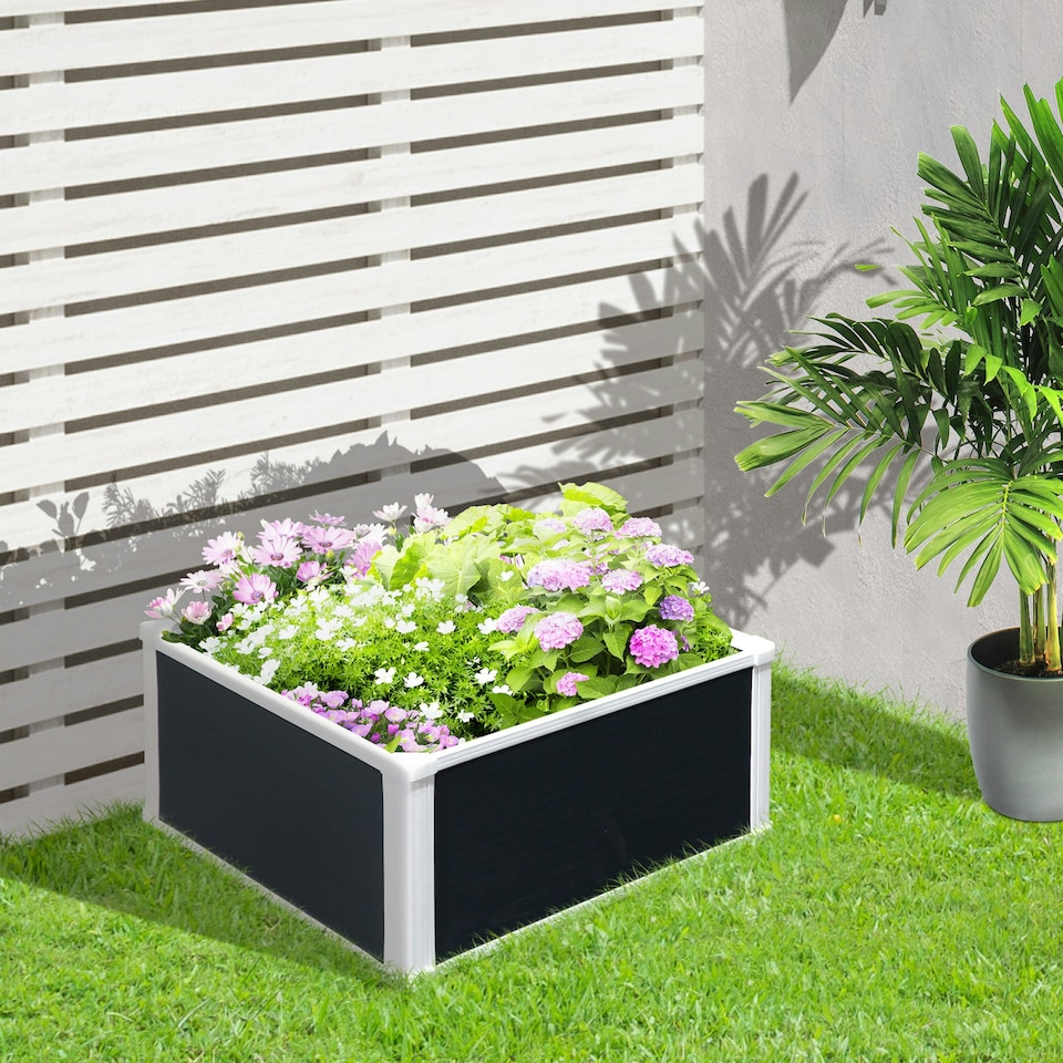 image 1 of Outsunny Garden Raised Bed Planter Grow Containers Flower Pot 60x60cm