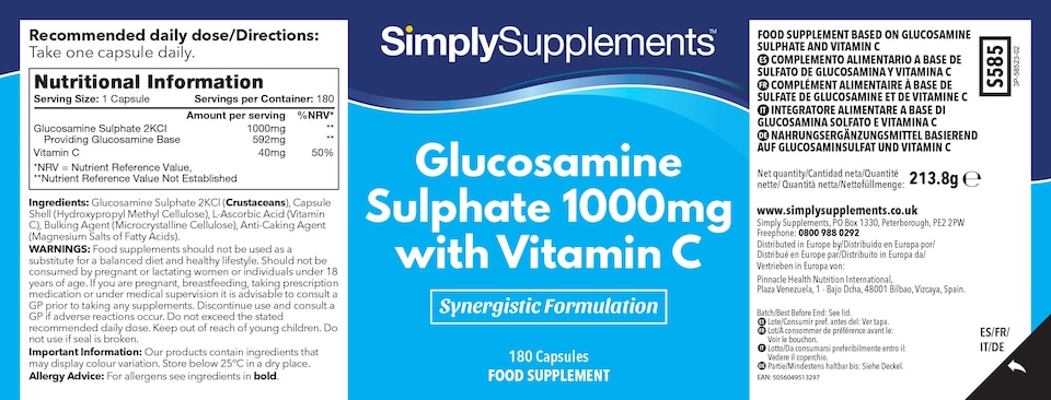 image 1 of Glucosamine 1,000mg with Vitamin C - 180+180 Capsules